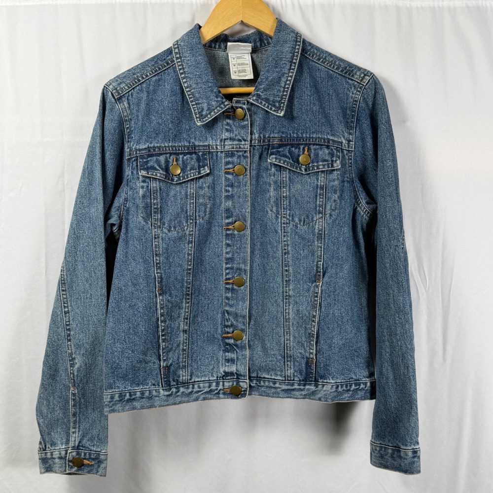 Disney Store Mickey Minnie Mouse Embroidered‎ Denim Jacket Womens M Vintage 90s